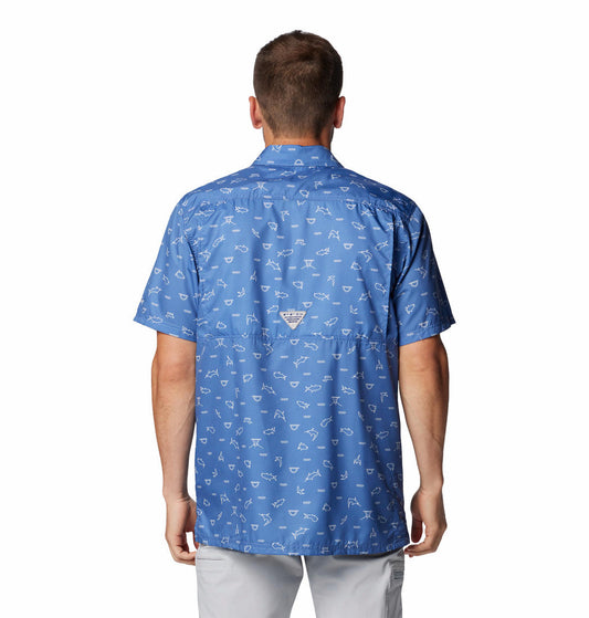 Columbia Mens Purple Super Slack Tide Camp Shirt