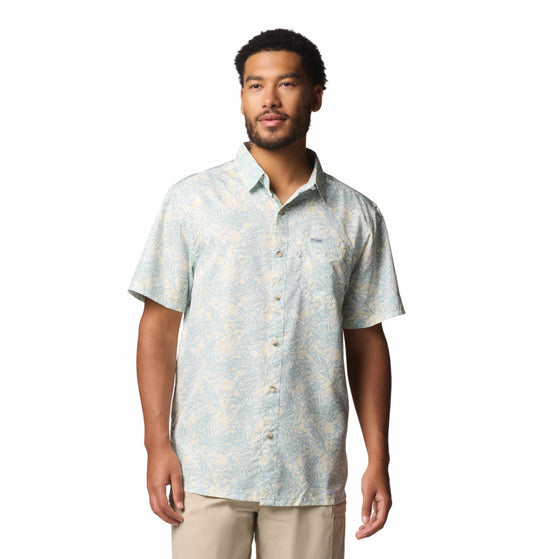 Columbia Mens White Omni-Wick Super Slack Tide Camp Shirt