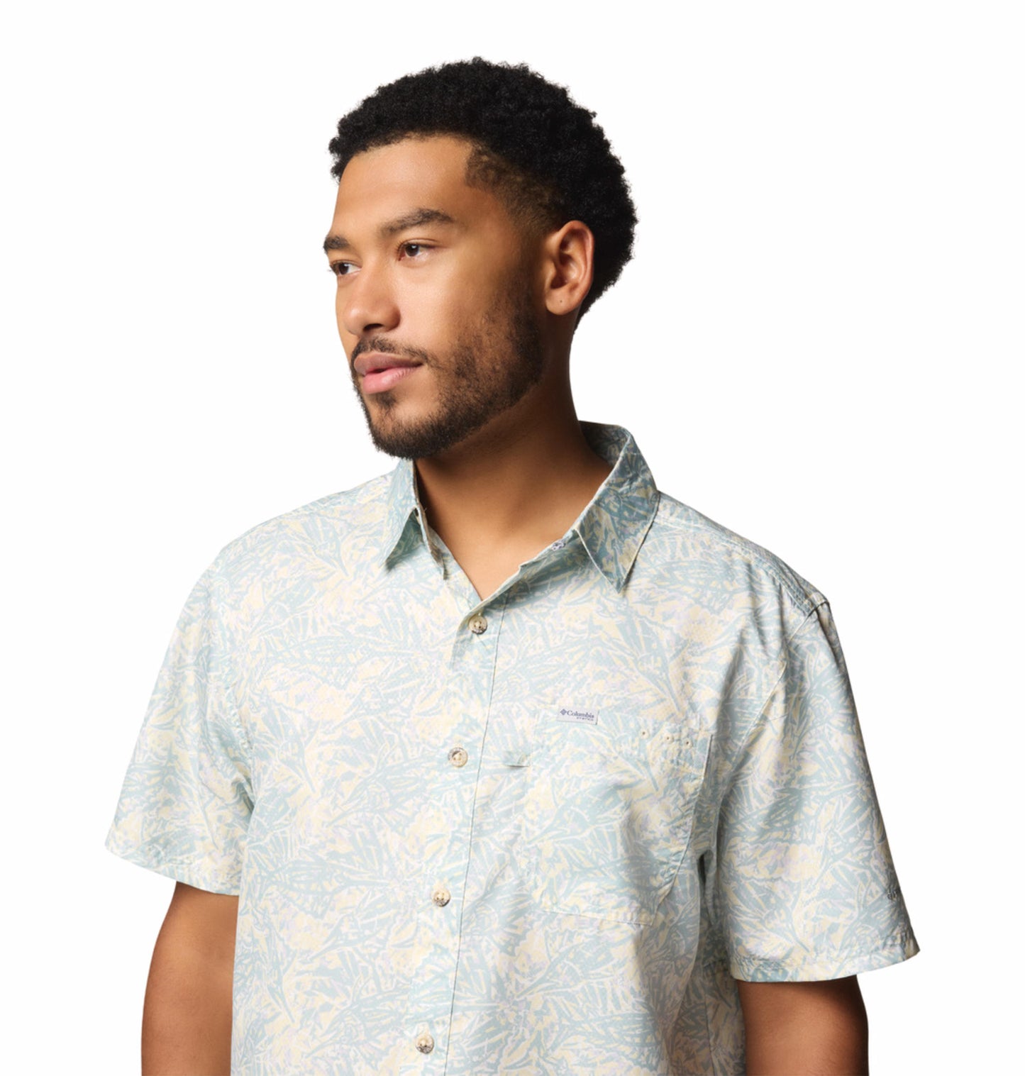 Columbia Mens White Omni-Wick Super Slack Tide Camp Shirt