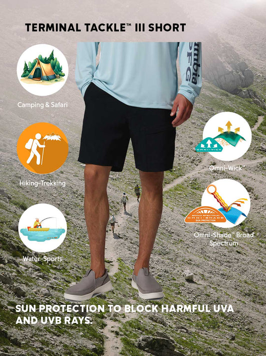 Columbia Men’s Omni-Shade Terminal Tackle III Black Shorts