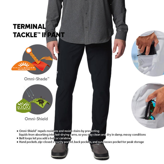 Columbia Mens Black Omni-Shield Terminal Tackle II Pant