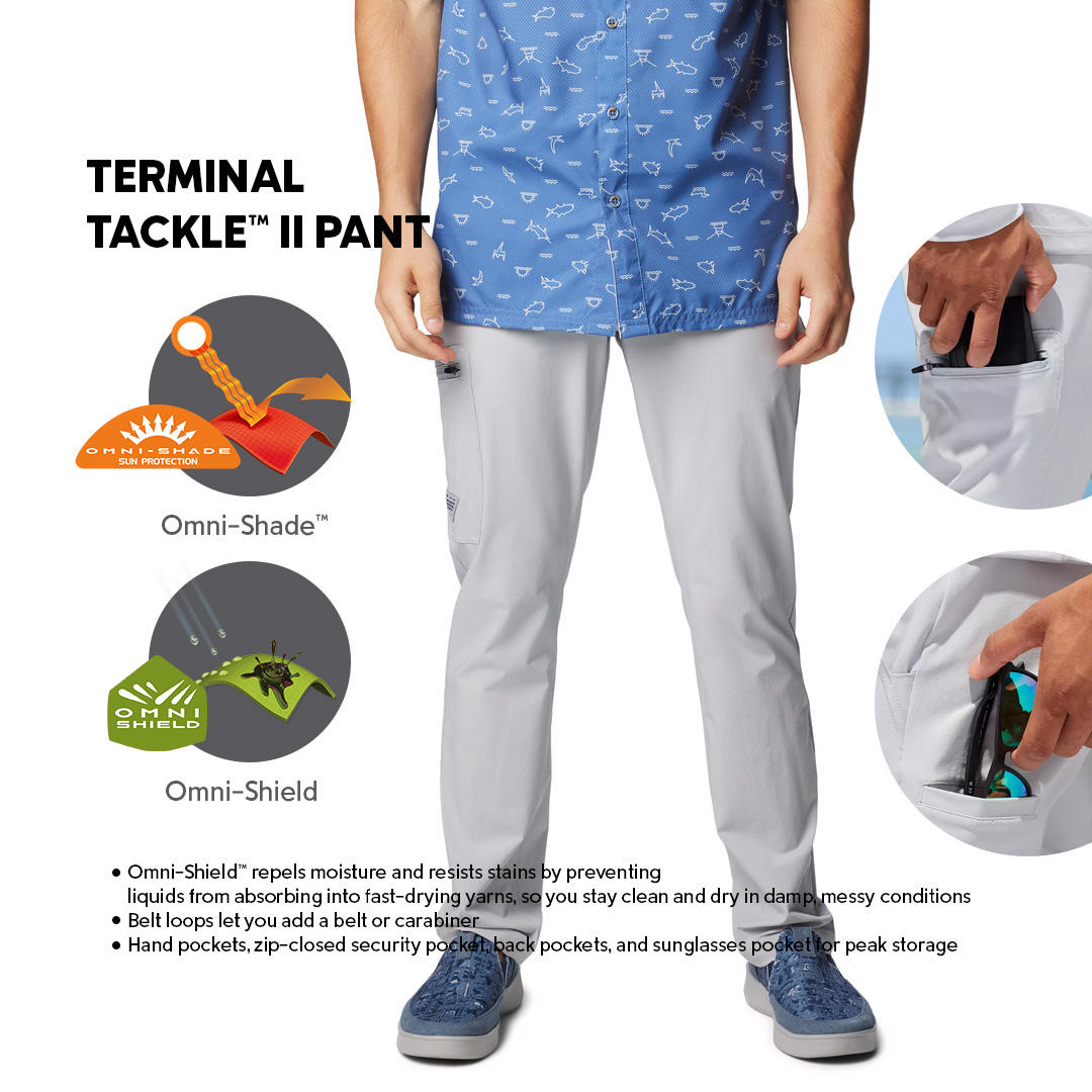 Columbia Mens Grey Omni-Shield Terminal Tackle II Pant
