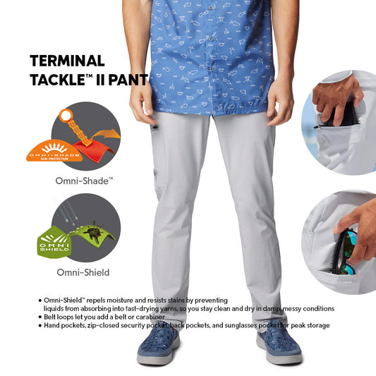 Columbia Mens Grey Omni-Shield Terminal Tackle II Pant