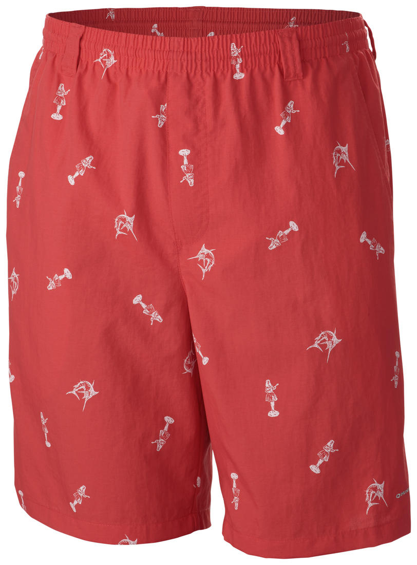 Columbia Men Red Backcast II Printed Shorts
