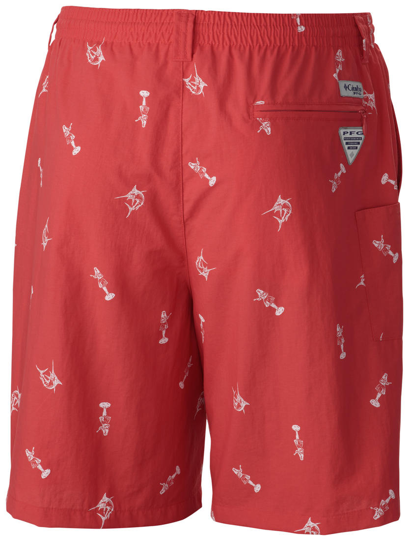Columbia Men Red Backcast II Printed Shorts