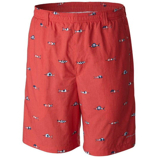 Columbia Men Red Backcast II Printed Shorts