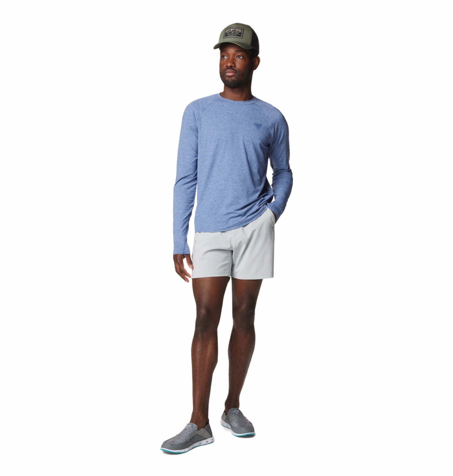 Columbia Men Light Grey Omni-Shade PFG Uncharted Short