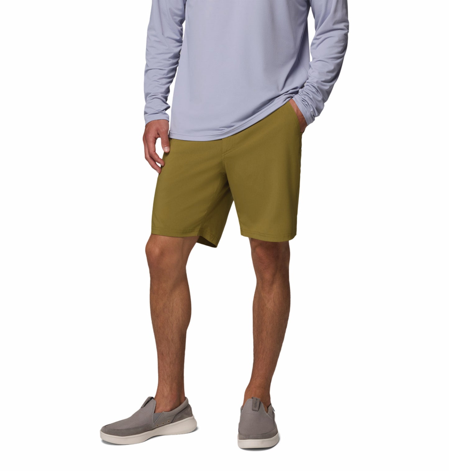 Columbia Men's Olive Green Omni-Shade PFG Uncharted Fishing Shorts