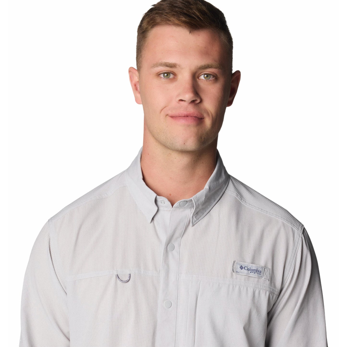 Columbia Men Black PFG Solar Breeze Woven LS Shirt