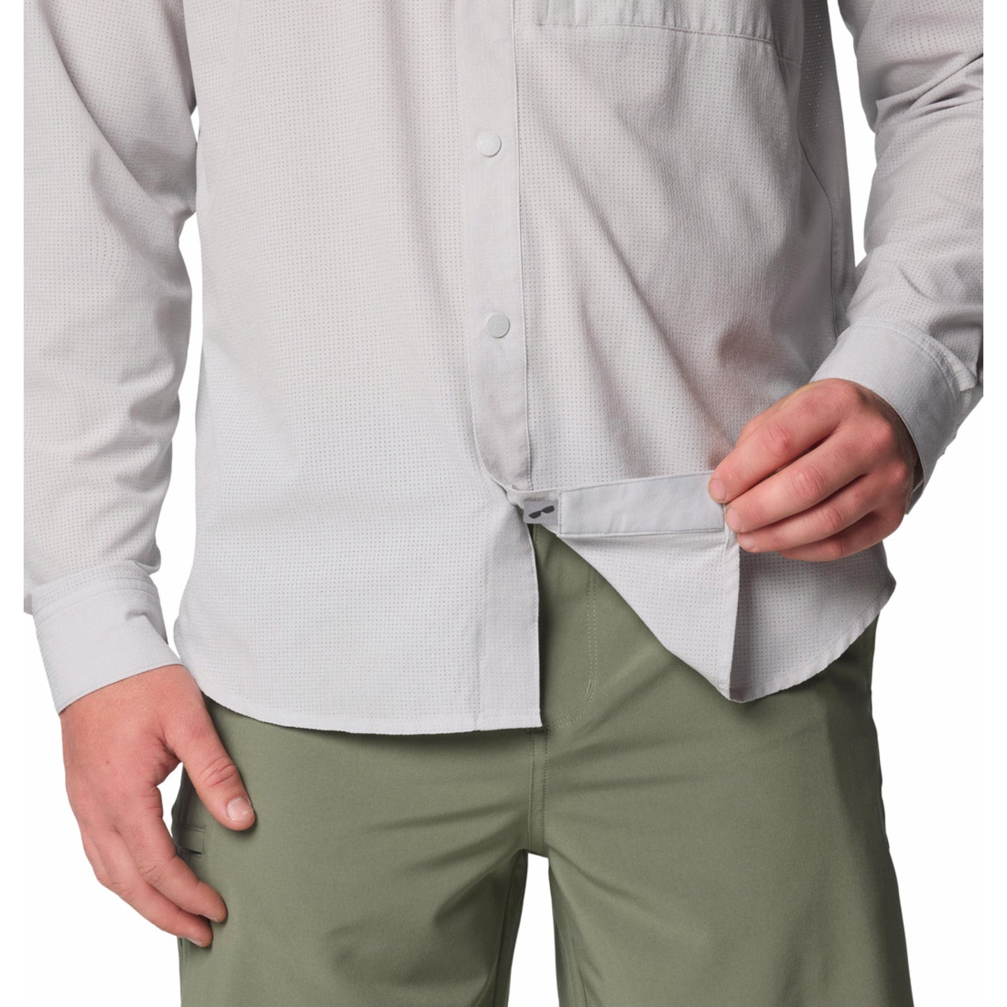 Columbia Men Black PFG Solar Breeze Woven LS Shirt