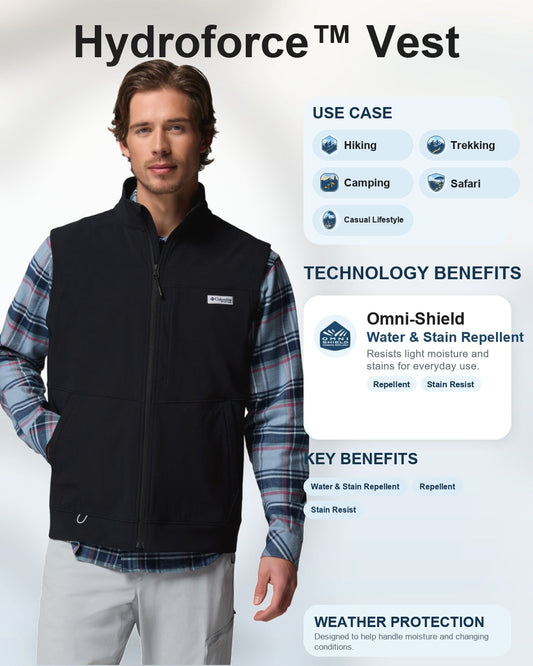men black omni shield hydroforce soft shell vest