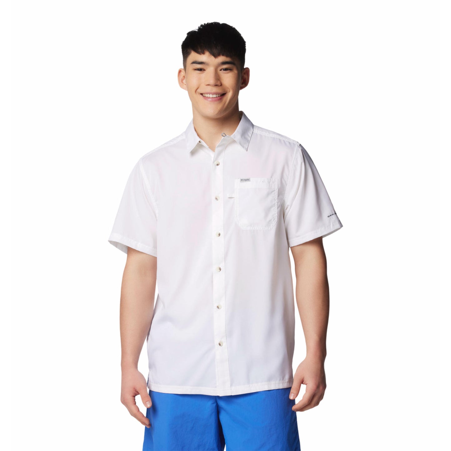 Columbia Men White Slack Tide Camp Shirt (Sun Protection)