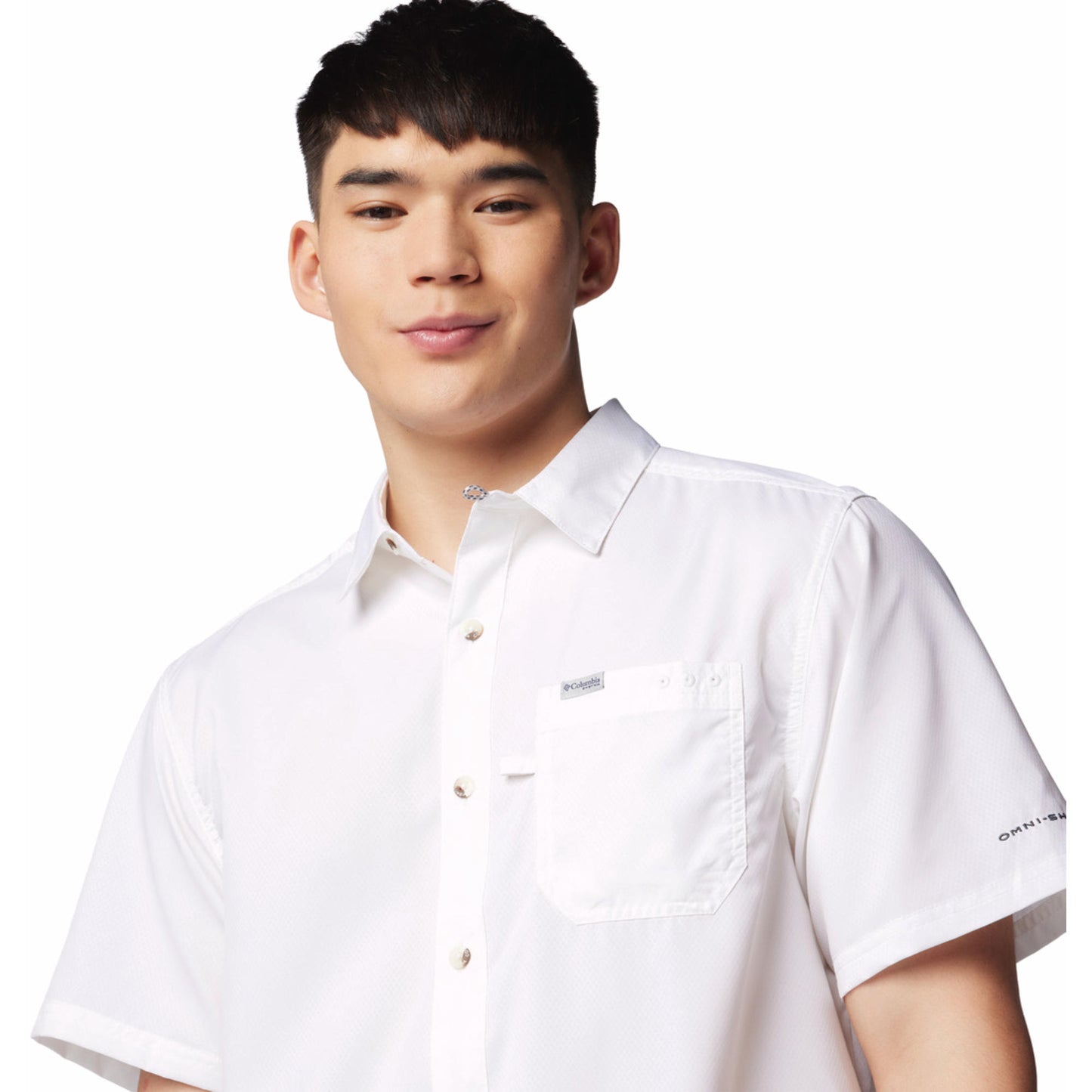 Columbia Men White Slack Tide Camp Shirt (Sun Protection)