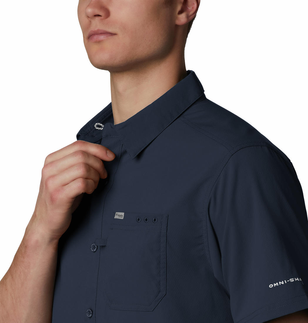 Columbia Mens Blue Slack Tide Camp Shirt