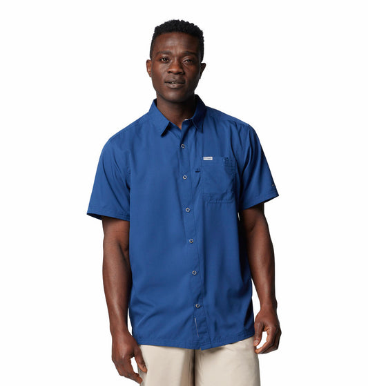 Columbia Mens Blue Slack Tide Camp Shirt