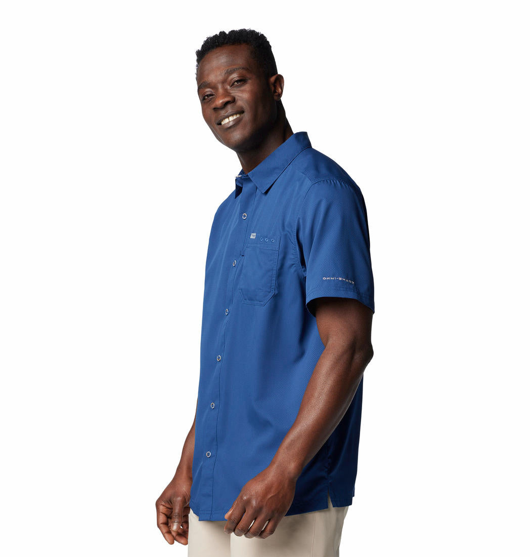 Columbia Mens Blue Slack Tide Camp Shirt