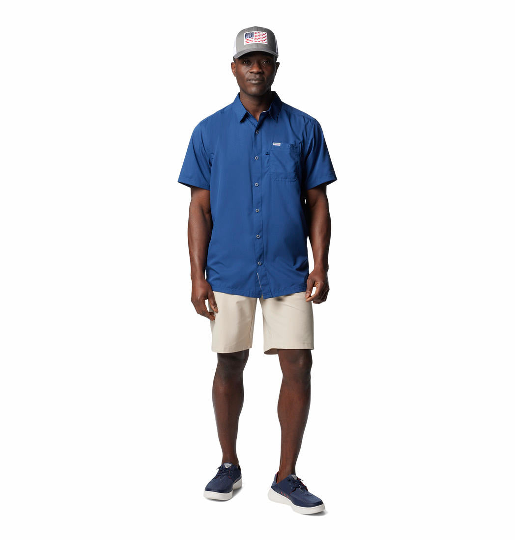 Columbia Mens Blue Slack Tide Camp Shirt