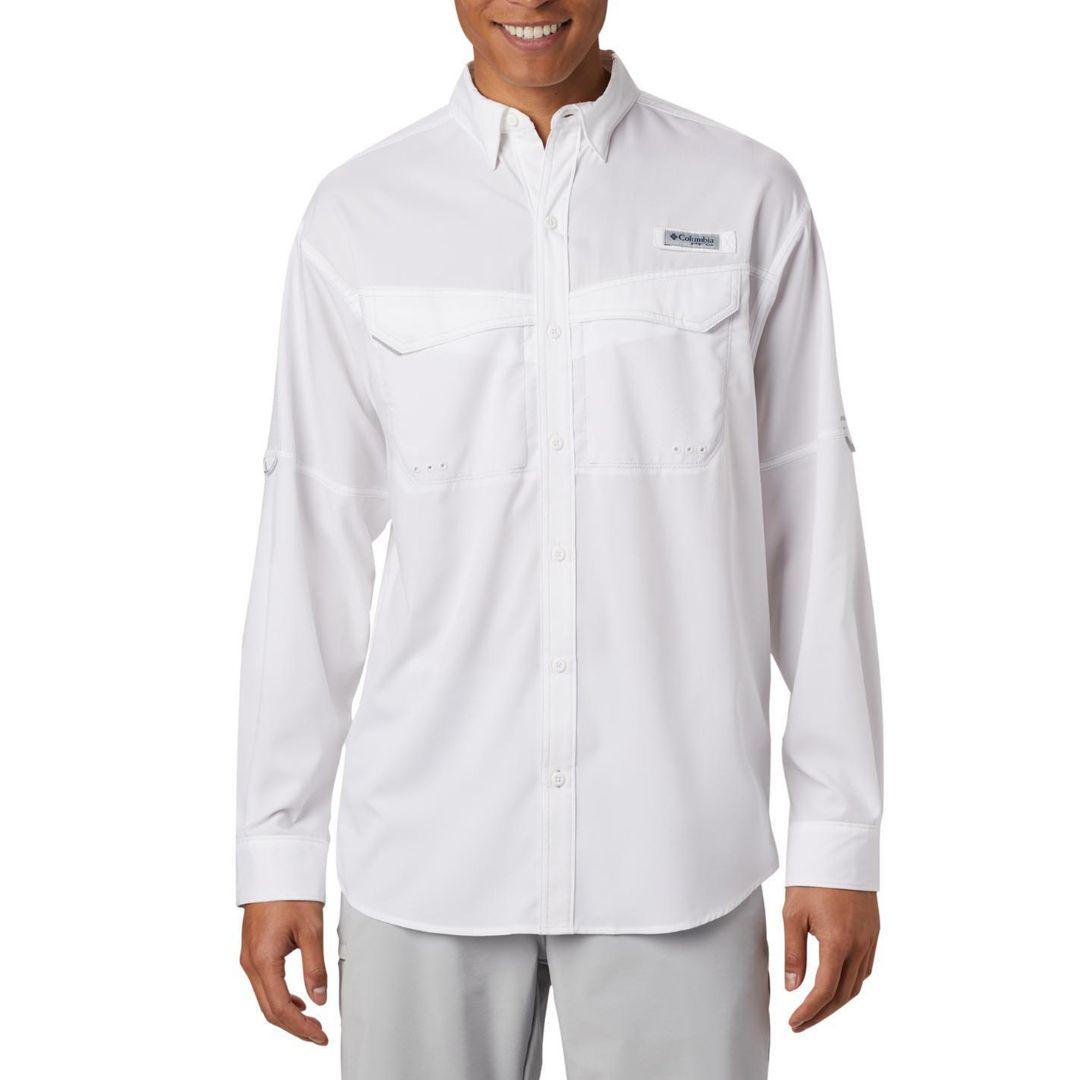 Columbia Men White Low Drag Offshore Long Sleeve Shirt