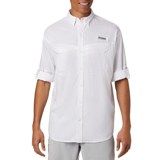 Columbia Men White Omni-Wick Low Drag Offshore Long Sleeve Shirt