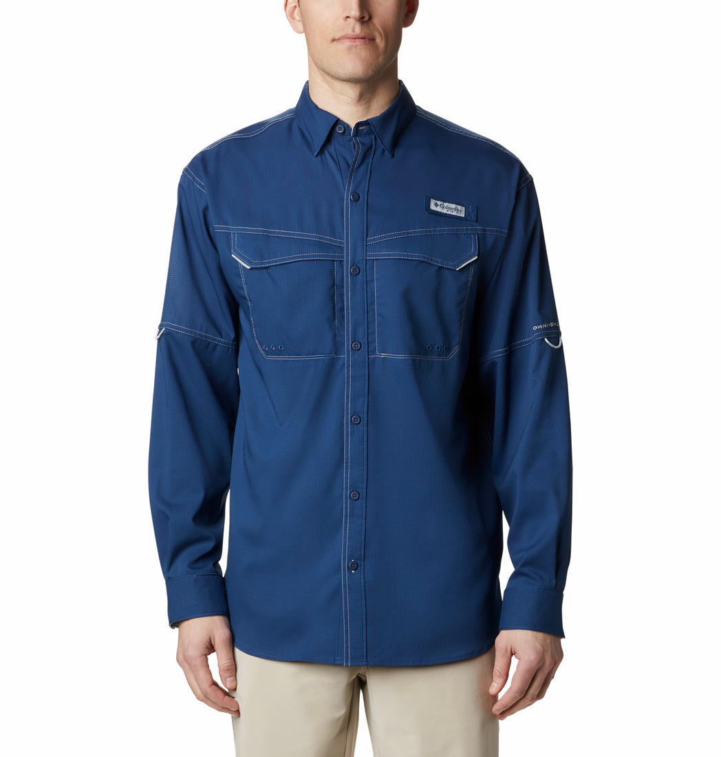 Columbia Men Navy Blue Columbia Men Low Drag Offshore Long Sleeve Shirt