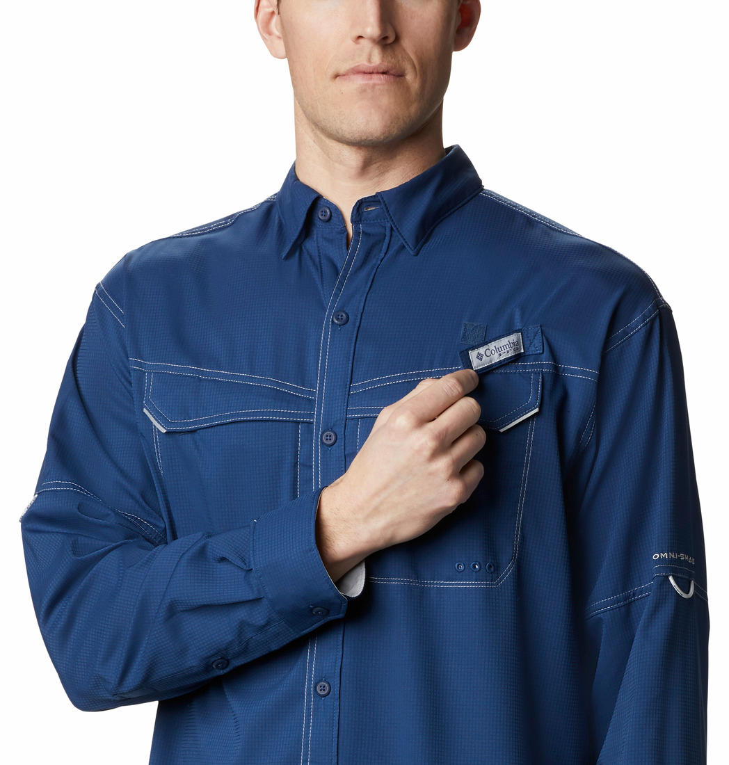 Columbia Men Navy Blue Columbia Men Low Drag Offshore Long Sleeve Shirt