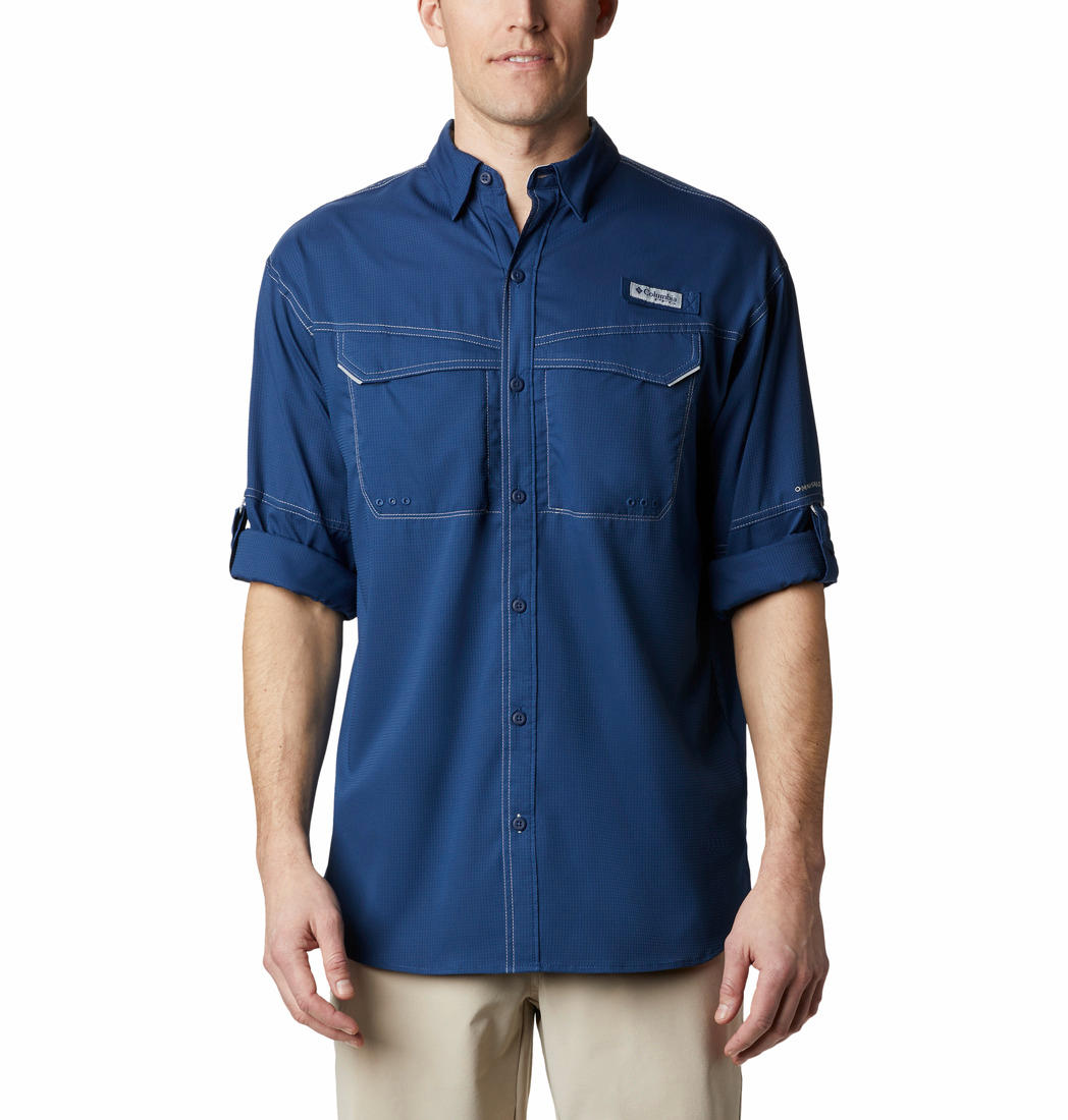 Columbia Men Navy Blue Columbia Men Low Drag Offshore Long Sleeve Shirt