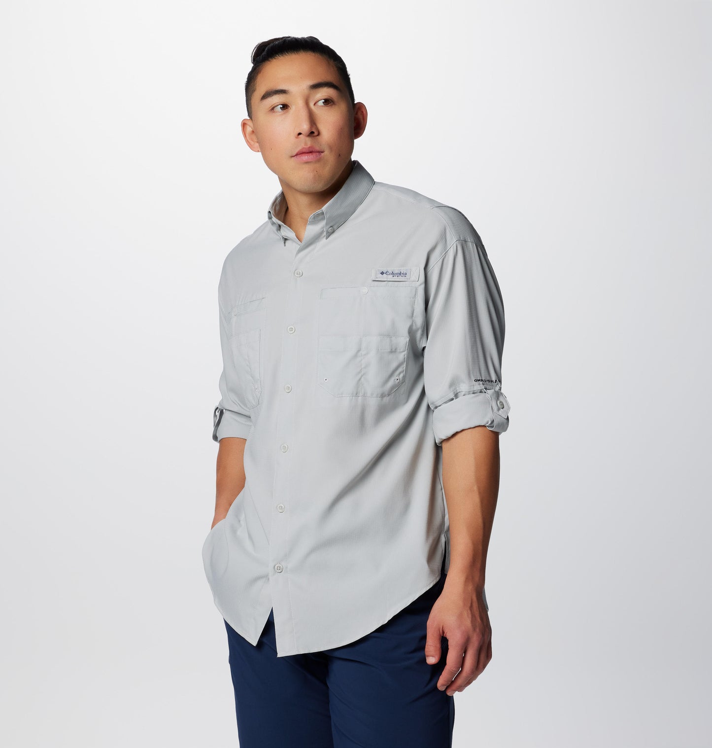 Columbia Mens Black Omni-Wick Tamiami II Long Sleeve Shirt