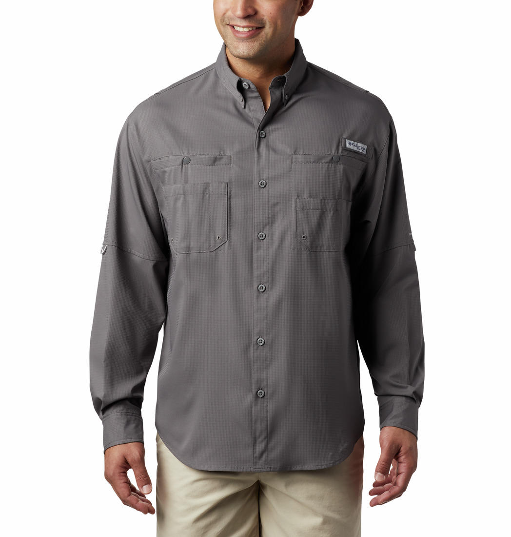 Columbia Men Grey Columbia Men Tamiami Ii Long Sleeve Shirt