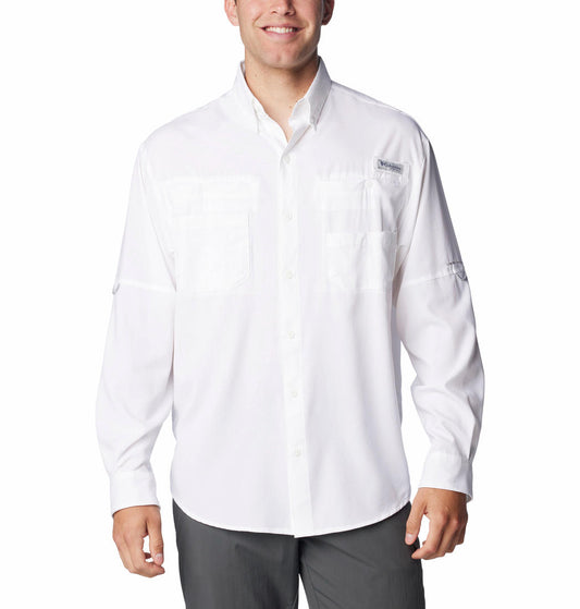 Columbia Men White Omni-Wick Tamiami II Long Sleeve Shirt