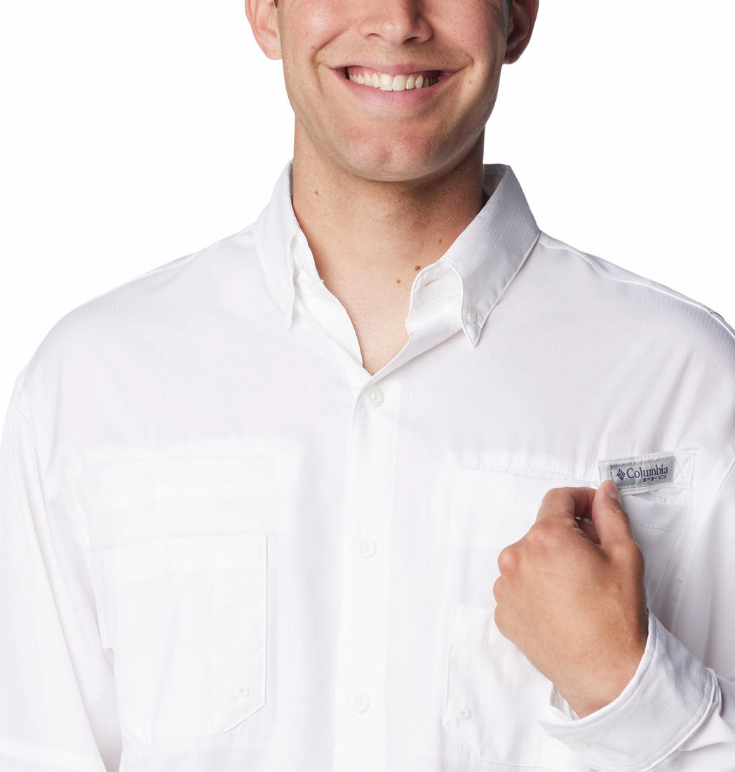 Columbia Men White Omni-Wick Tamiami II Long Sleeve Shirt
