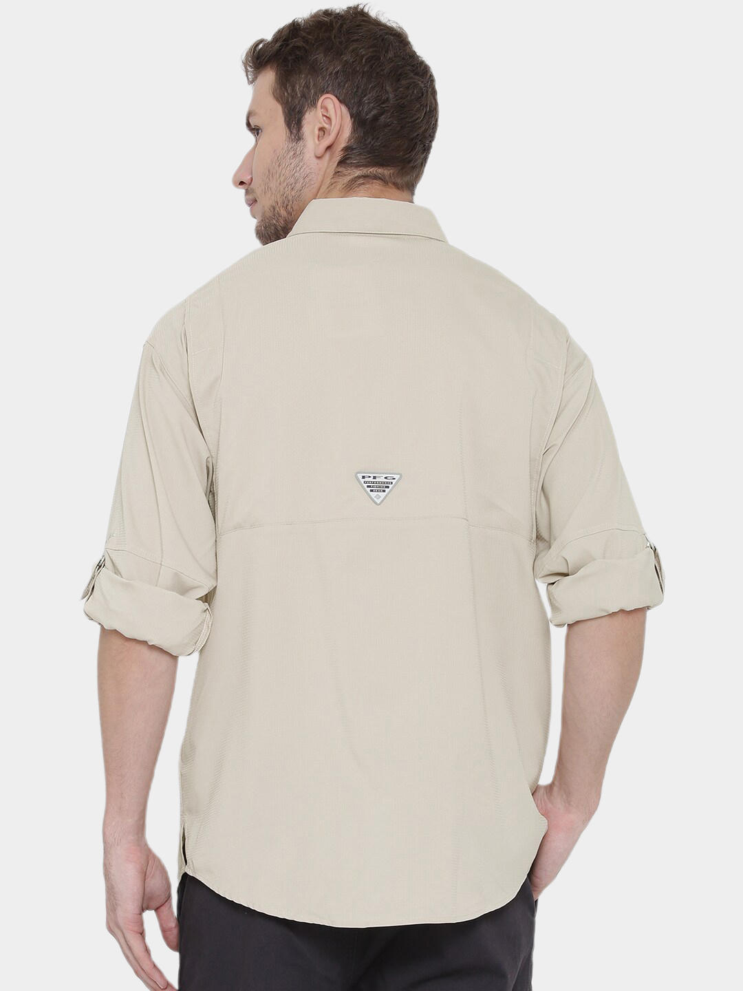 Columbia Men Beige Omni-Wick Tamiami II Long Sleeve Shirt