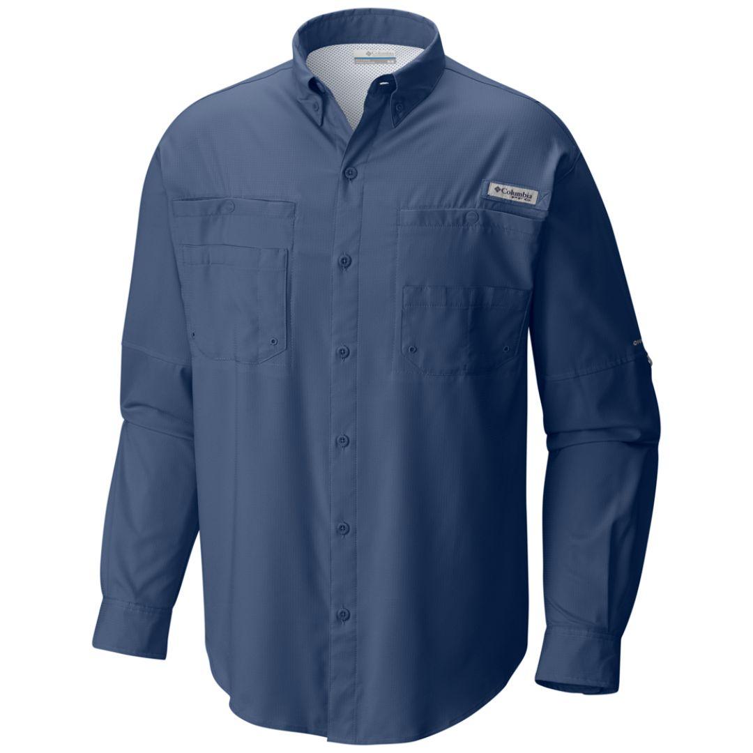 Columbia Men Navy Blue Tamiami II Long Sleeve Shirt