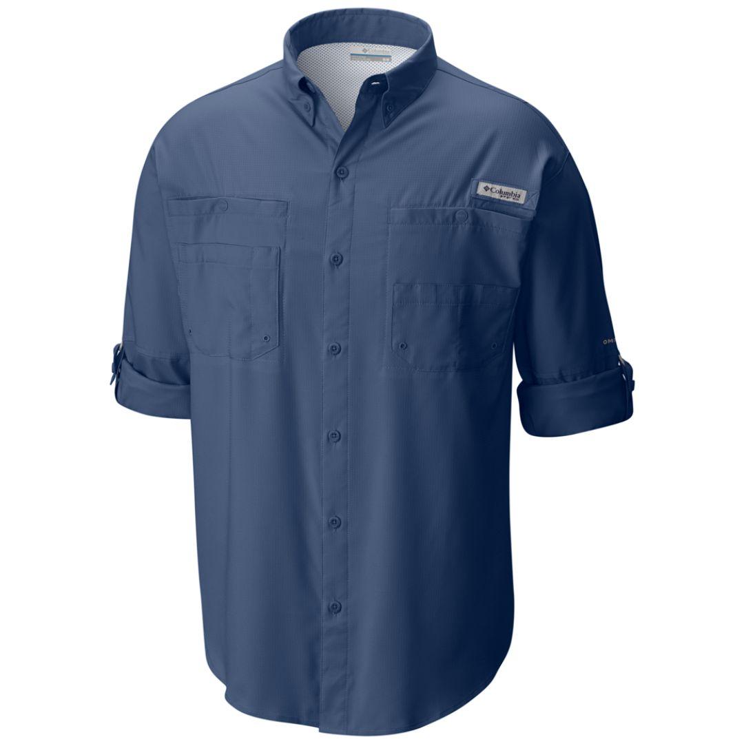Columbia Men Navy Blue Tamiami II Long Sleeve Shirt
