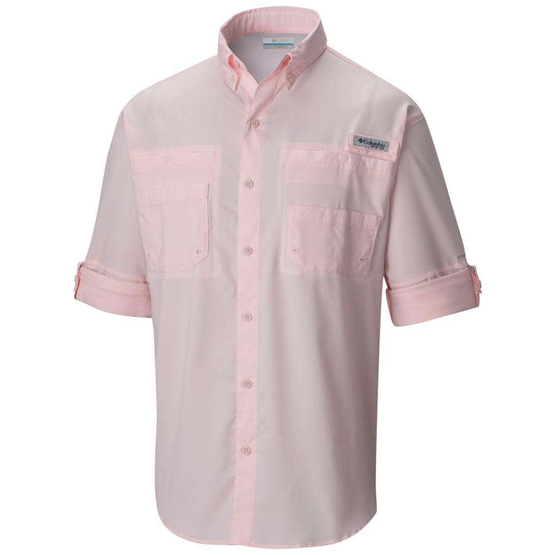 Columbia Men Pink Tamiami II Long Sleeve Shirt