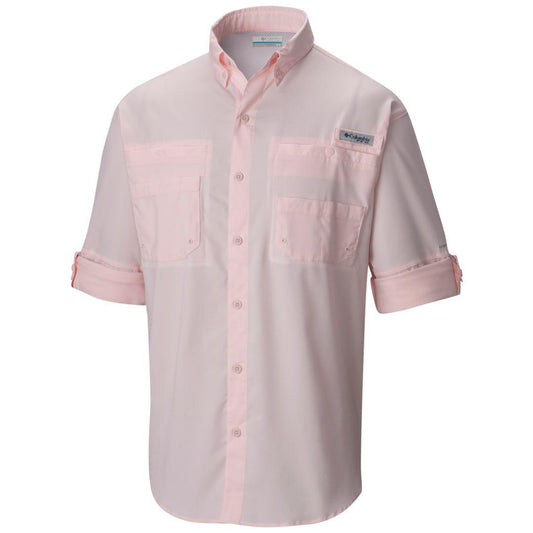 Columbia Men Pink Omni-Wick Tamiami II Long Sleeve Shirt