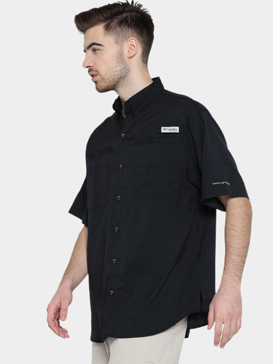 Columbia Men Black Omni-Wick Tamiami II Short Sleeve Shirt