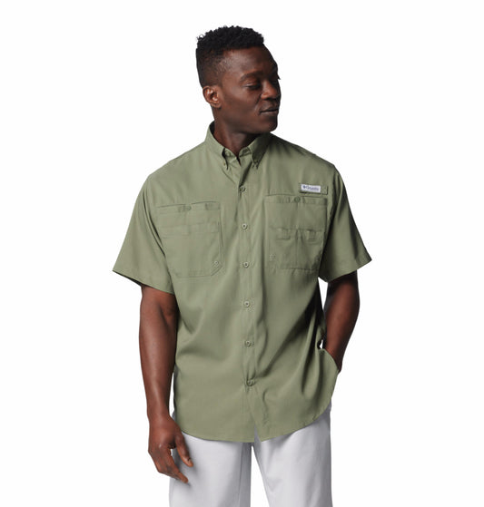 Columbia Mens Green Omni-Wick Tamiami II Short Sleeve Shirt