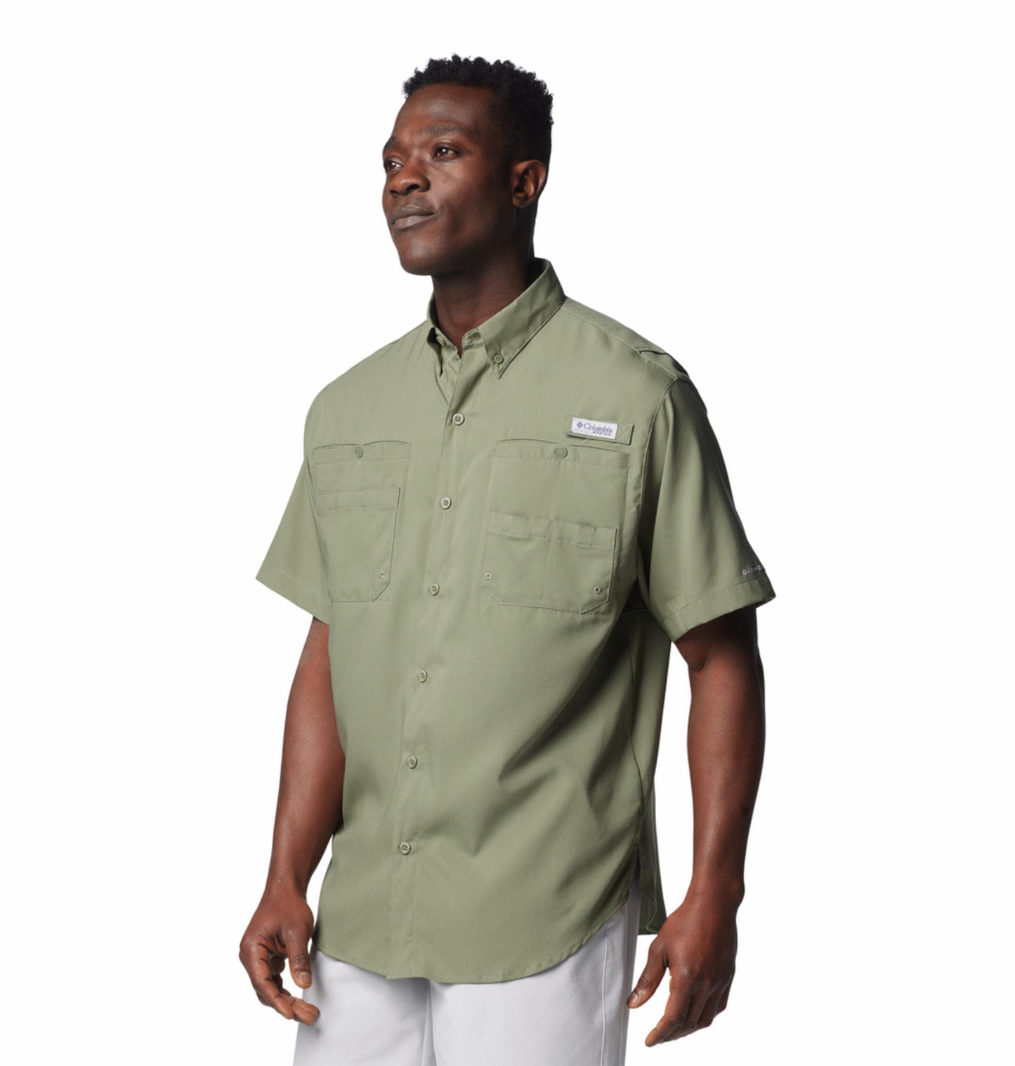 Columbia Mens Green Omni-Wick Tamiami II Short Sleeve Shirt