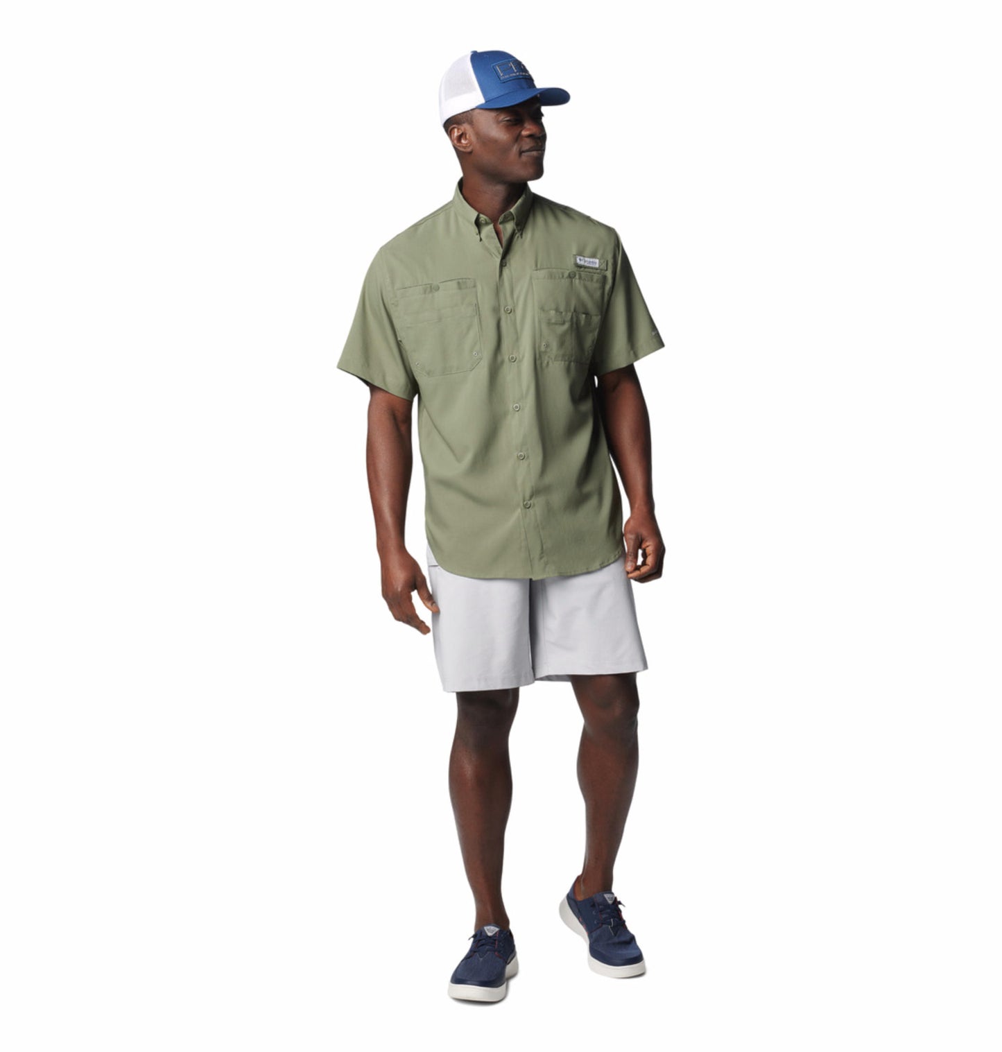 Columbia Mens Green Omni-Wick Tamiami II Short Sleeve Shirt