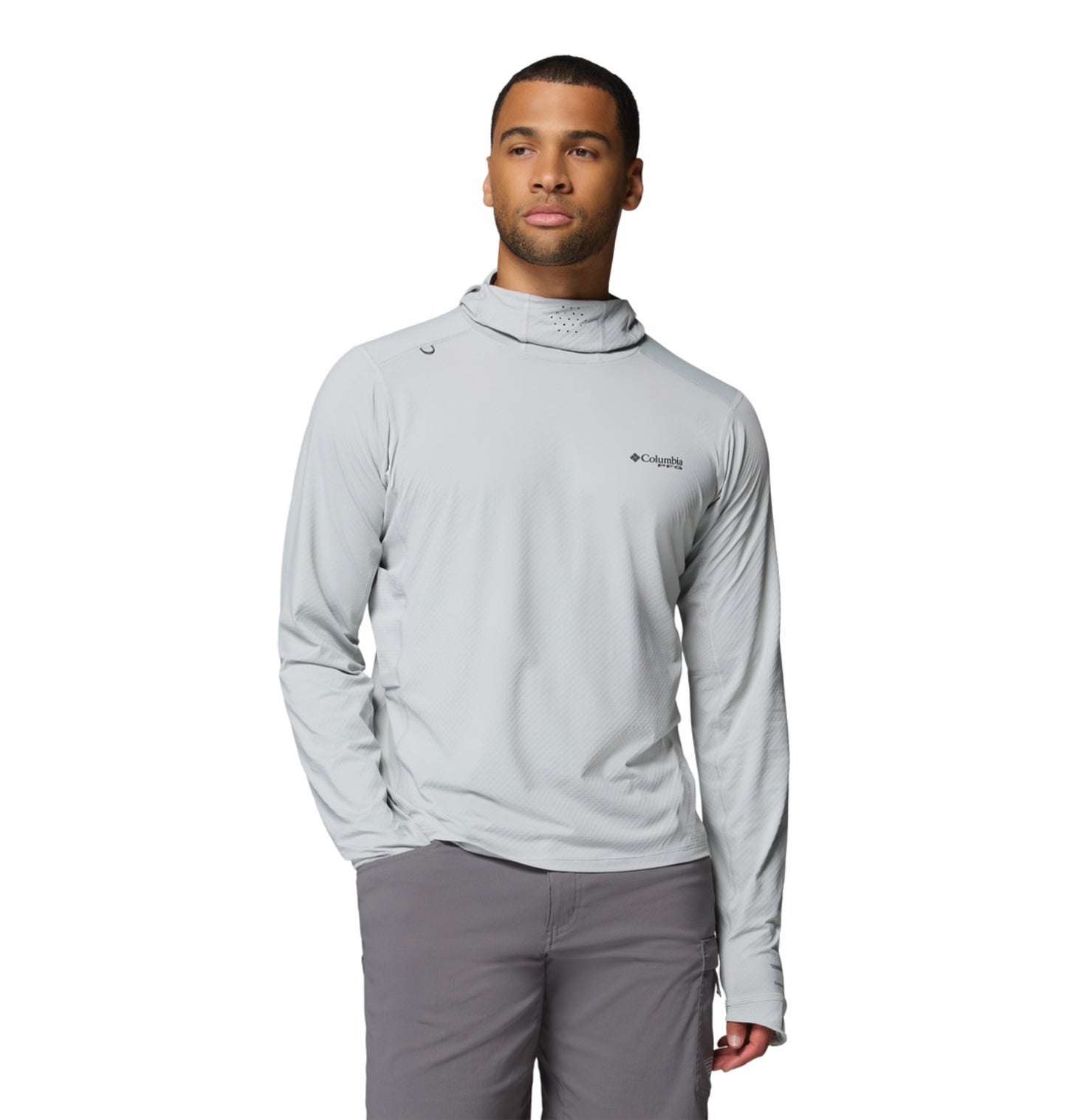Columbia Men Light Grey Omni-Freeze Shadowcaster Zero Hoodie