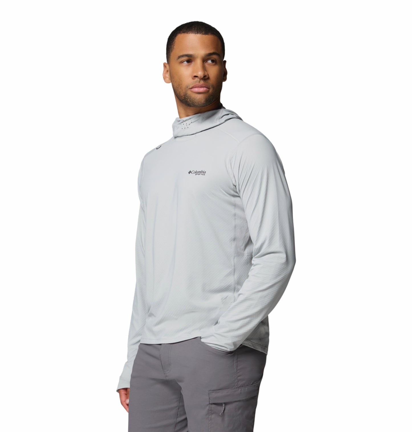 Columbia Men Light Grey Omni-Freeze Shadowcaster Zero Hoodie