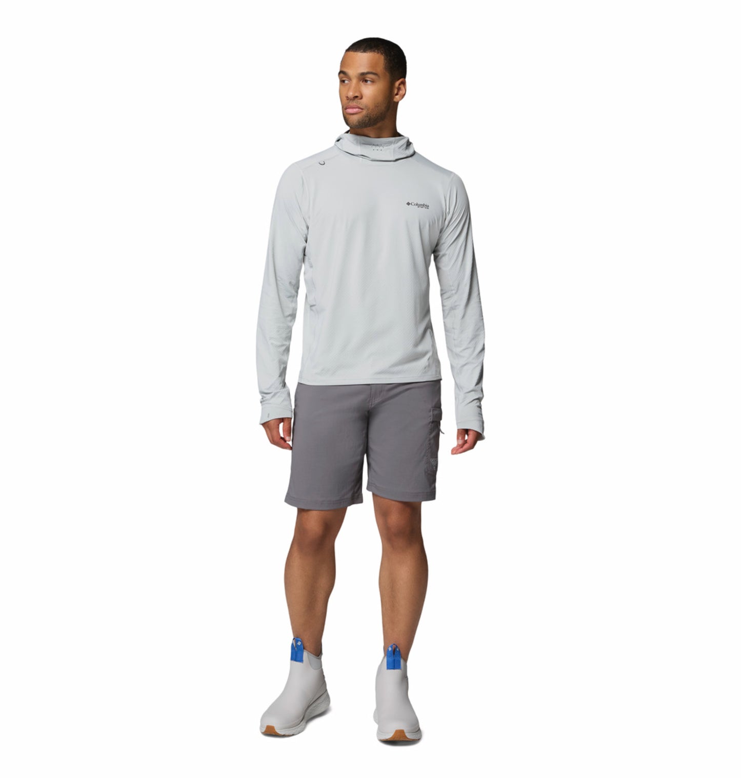 Columbia Men Light Grey Omni-Freeze Shadowcaster Zero Hoodie
