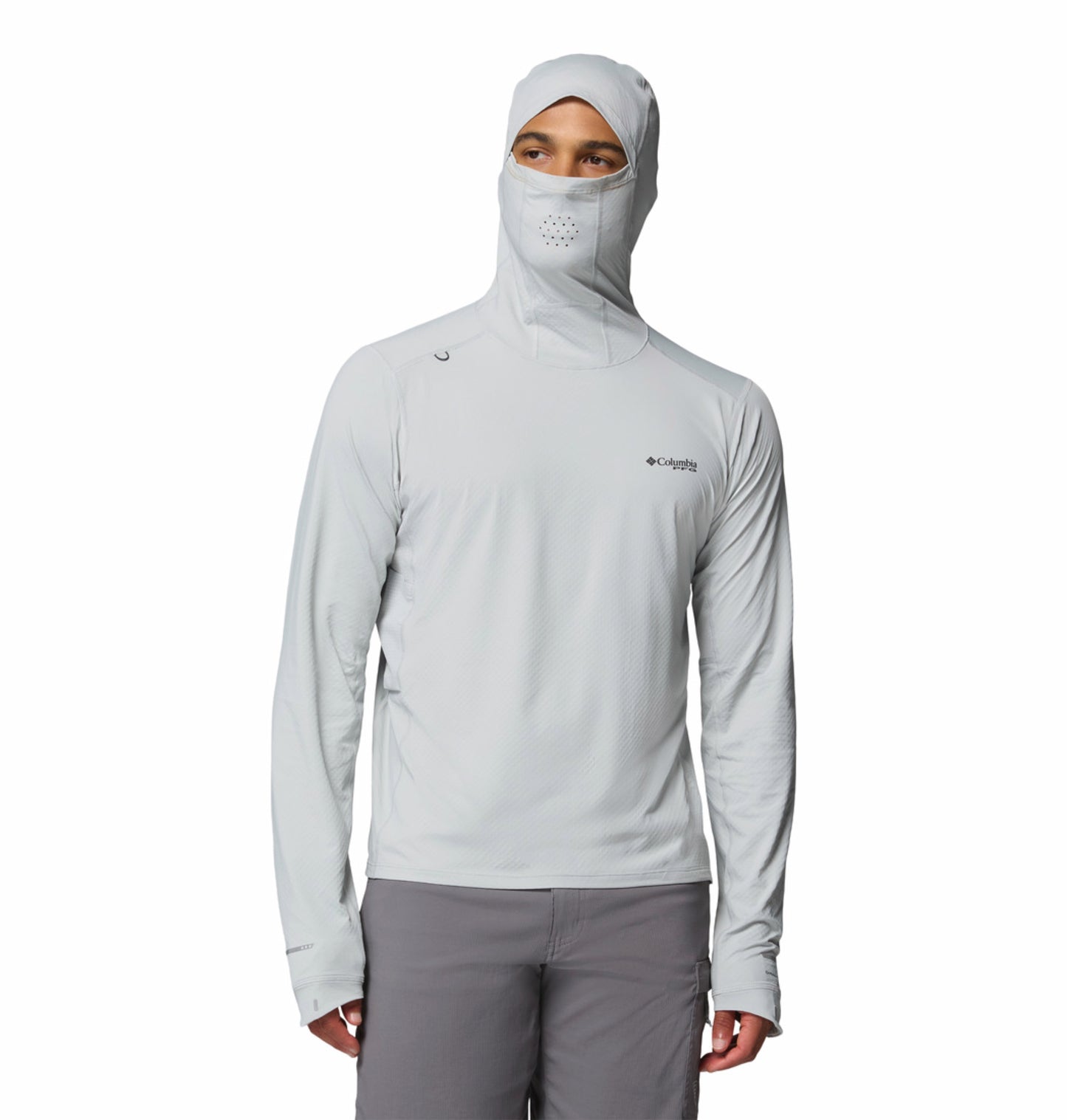 Columbia Men Light Grey Omni-Freeze Shadowcaster Zero Hoodie