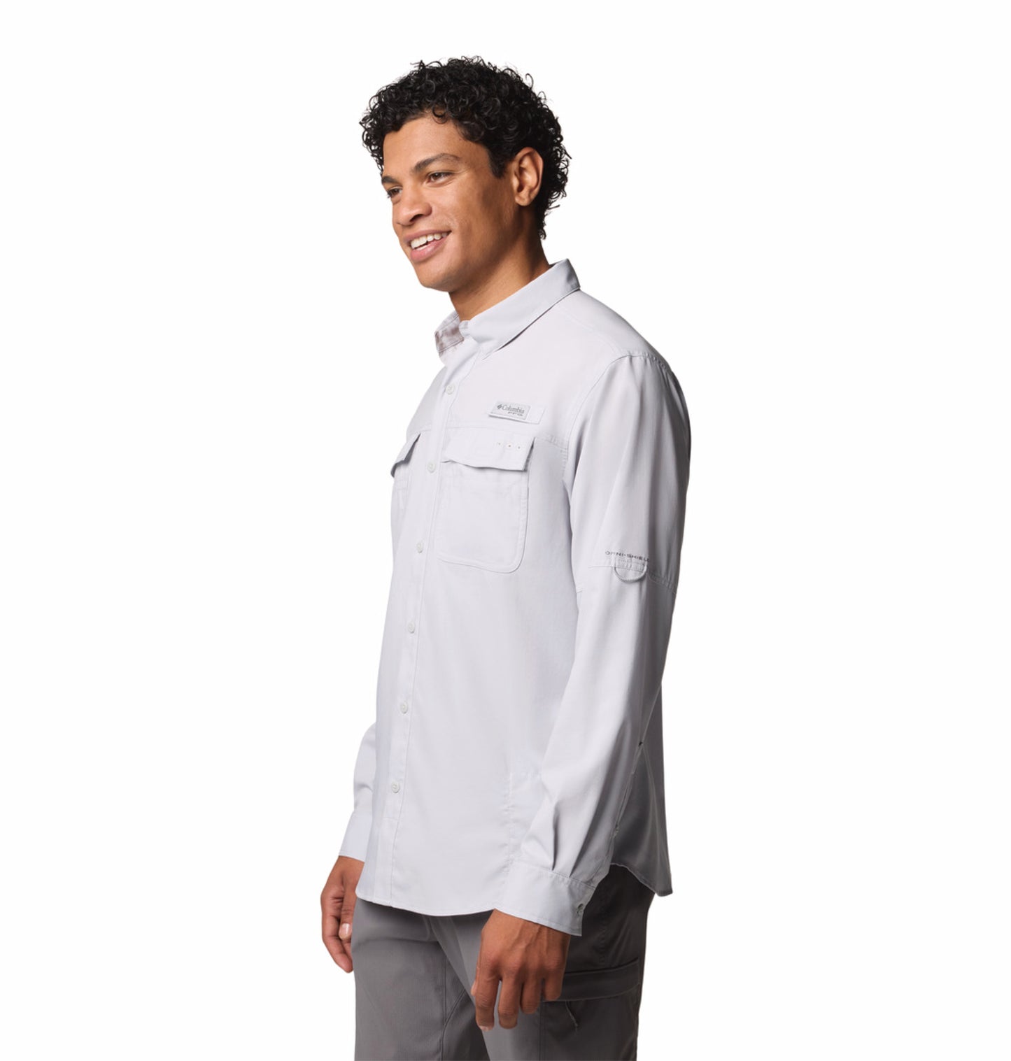 Columbia Men's Light Grey Omni-Shade Blood n Guts V Long Sleeve Shirt