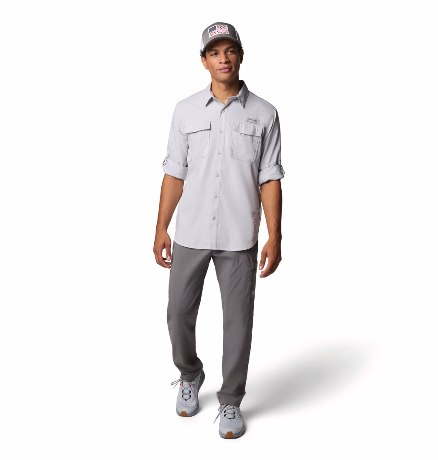 Columbia Men's Light Grey Omni-Shade Blood n Guts V Long Sleeve Shirt