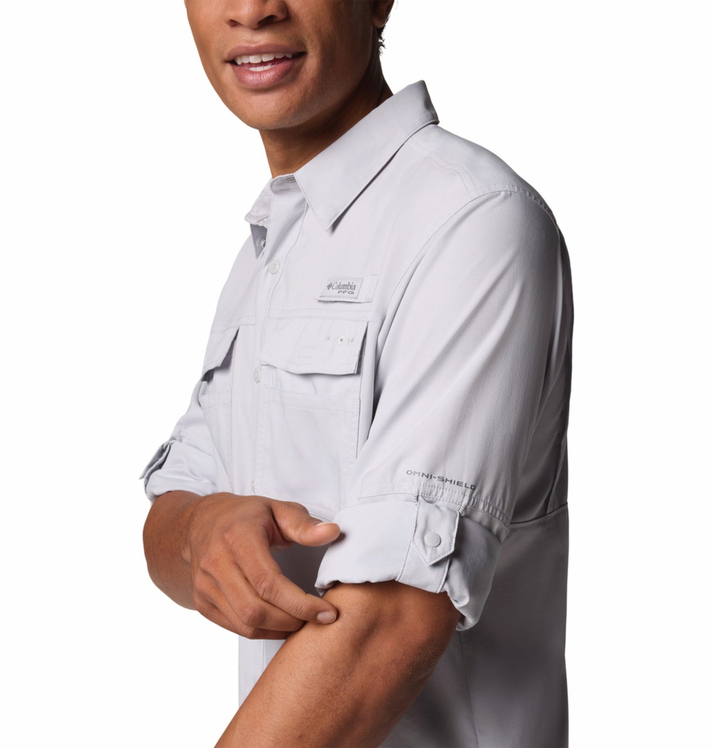 Columbia Men's Light Grey Omni-Shade Blood n Guts V Long Sleeve Shirt