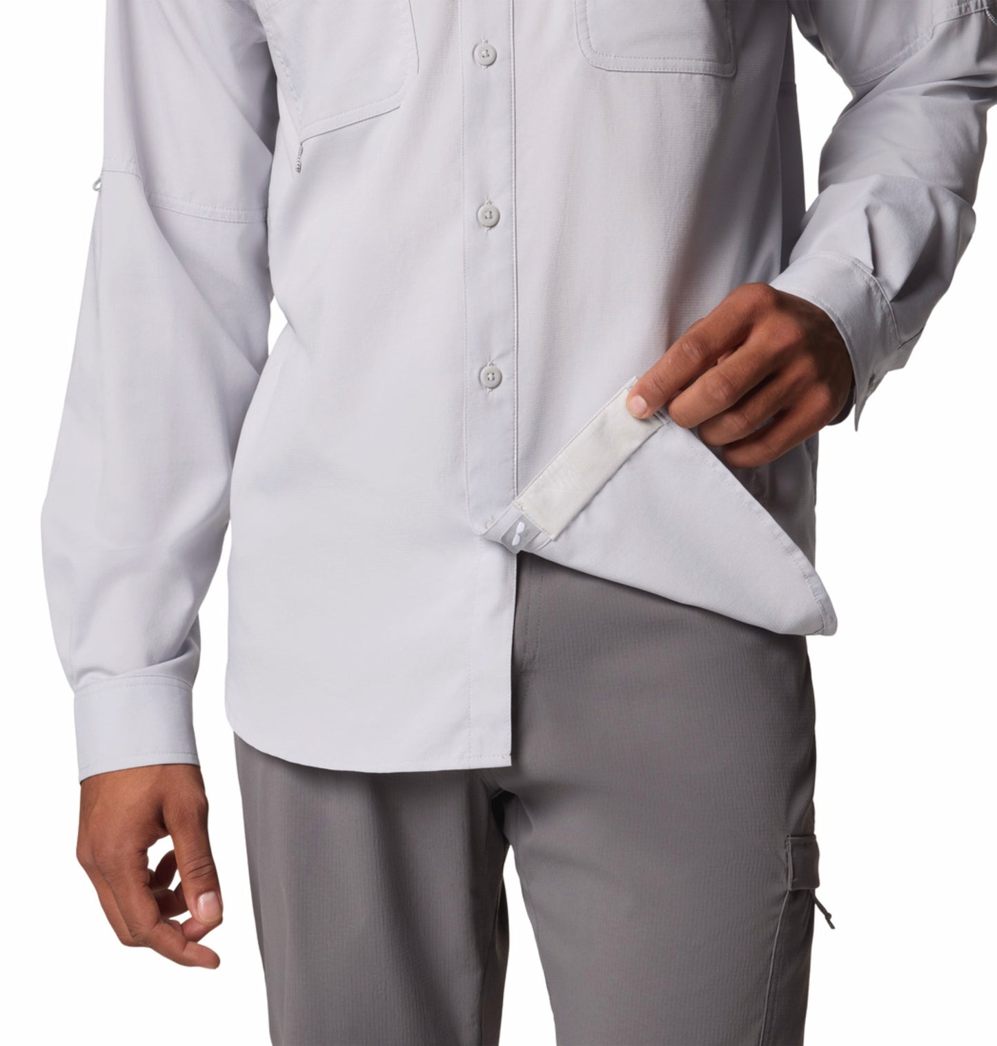 Columbia Men's Light Grey Omni-Shade Blood n Guts V Long Sleeve Shirt