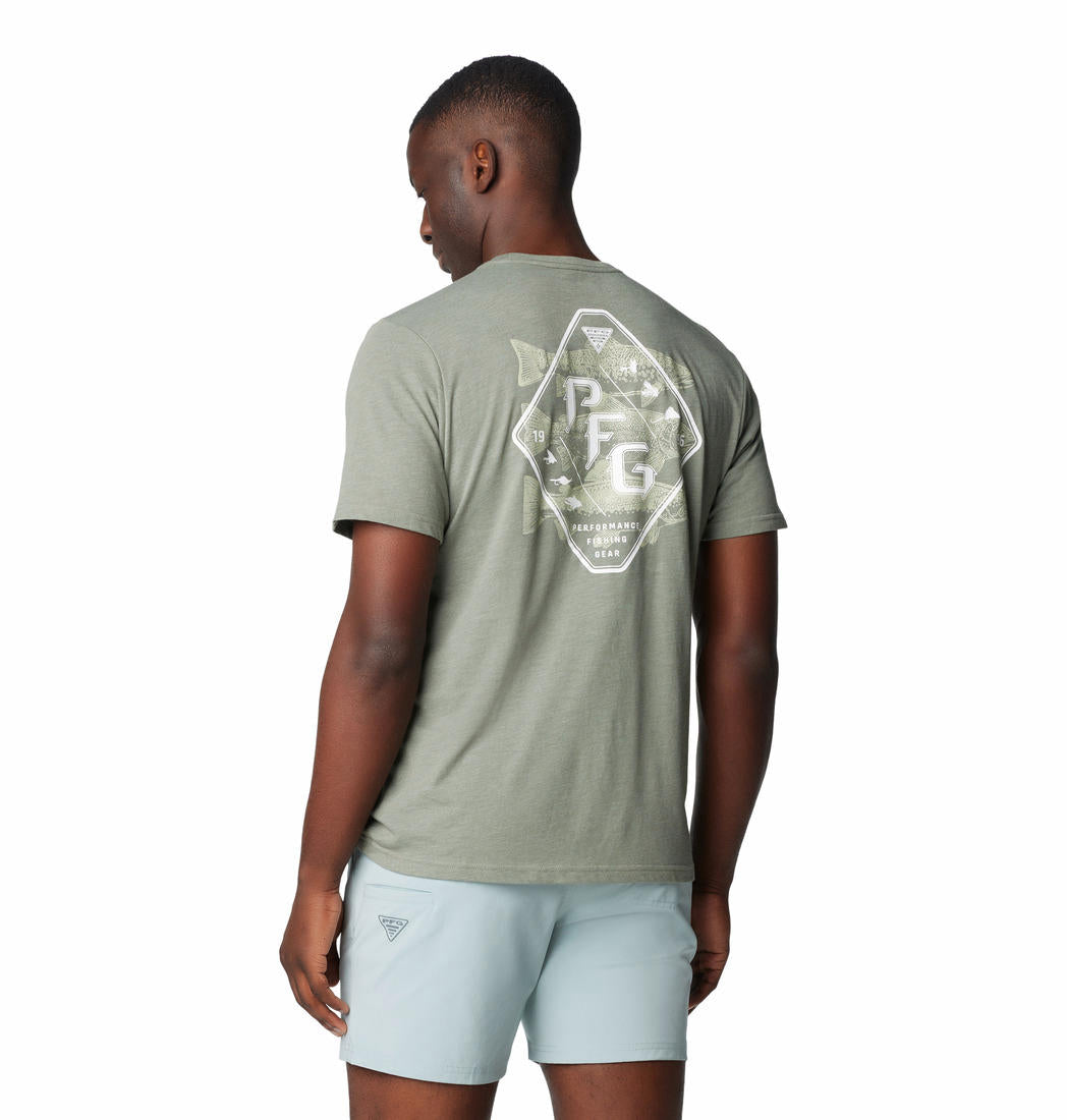 Columbia Mens Green PFG Tarpon Rise Tech Tee SS