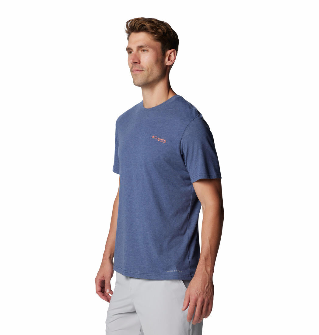 Columbia Mens Blue PFG Tarpon Rise Tech Tee SS