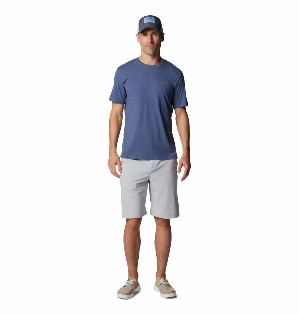 Columbia Mens Blue PFG Tarpon Rise Tech Tee SS